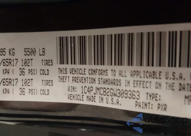 1C4PJMCB2GW309363: 44100439