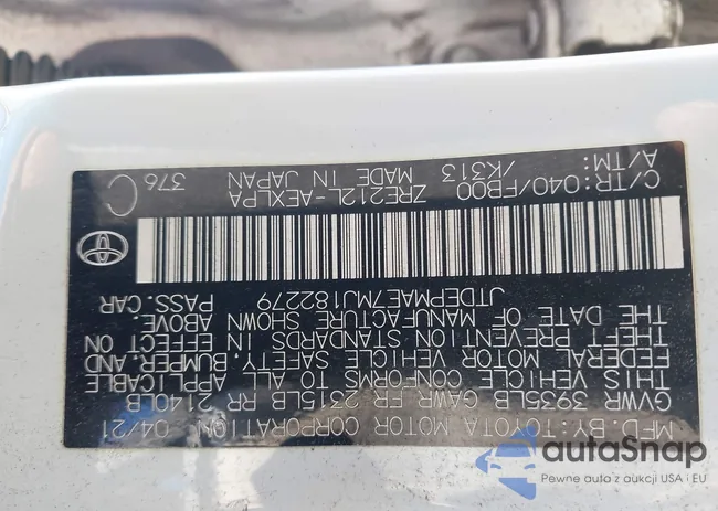 JTDEPMAE7MJ182279: 44100489