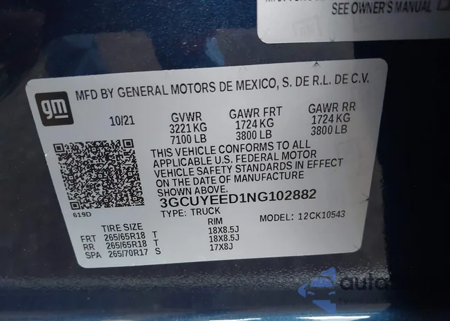 3GCUYEED1NG102882: 44101547