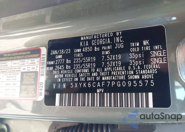 5XYK6CAF7PG095575: 44101554