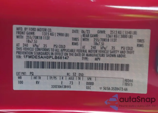 1FMDE5AH0PLB68147: 44101566