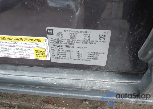 1GNKVHKD1FJ259423: 44101692