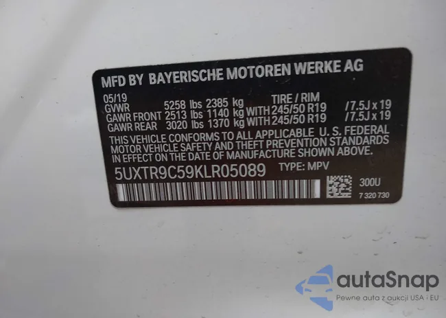 5UXTR9C59KLR05089: 44101747