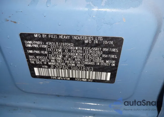 JF2GPABC3H8218763: 44101820