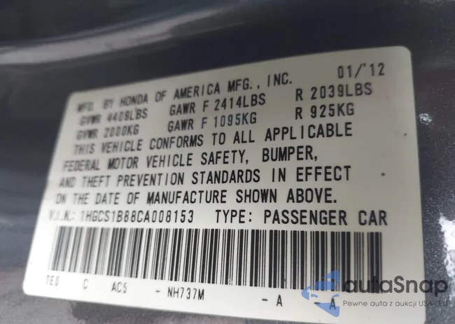 1HGCS1B88CA008153: 44101838