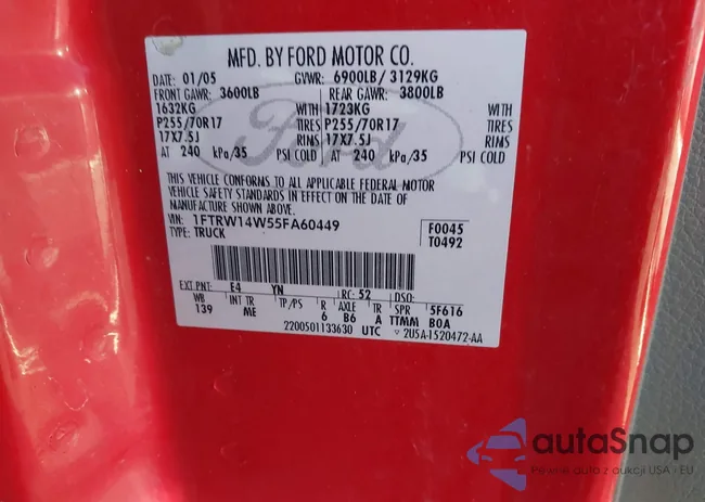 1FTRW14W55FA60449: 44101845