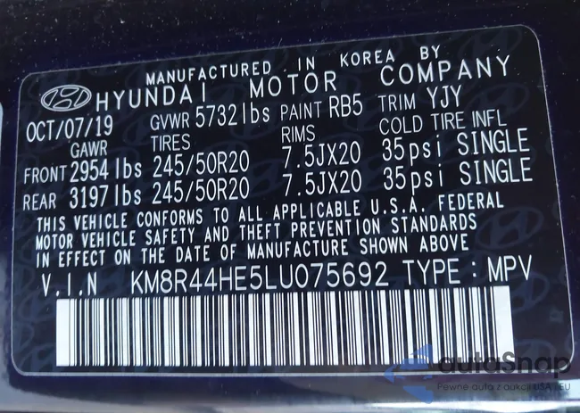 KM8R44HE5LU075692: 44101919