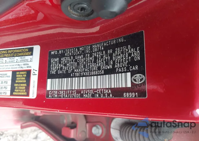 4T1BF1FK6EU868358: 44101921