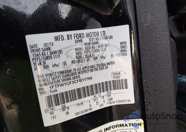 1FTFW1CF3CFB11769: 44101926