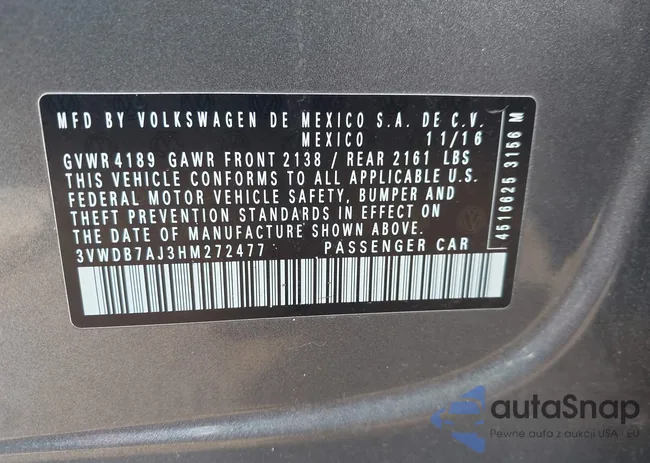 3VWDB7AJ3HM272477: 44101990