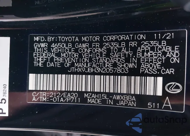 JTHX9JBH3N2057803: 44101994