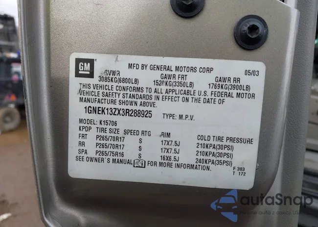 1GNEK13ZX3R288925: 44102088