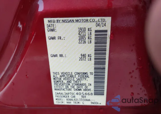 1N4AL3AP7EC405468: 44102122