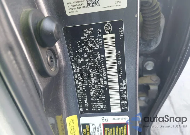 4T4BF1FK6DR311549: 44101175