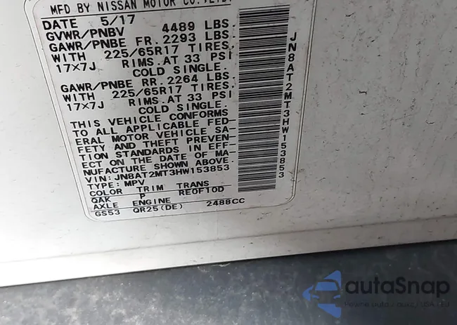 JN8AT2MT3HW153853: 44101311