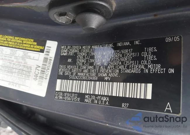 5TDZA22C96S394868: 44101314