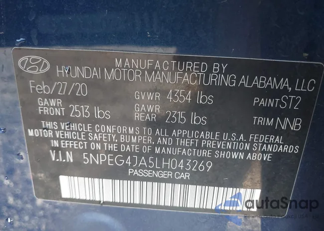 5NPEG4JA5LH043269: 44101496