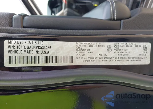 1C4RJGAG4PC534426: 44102651