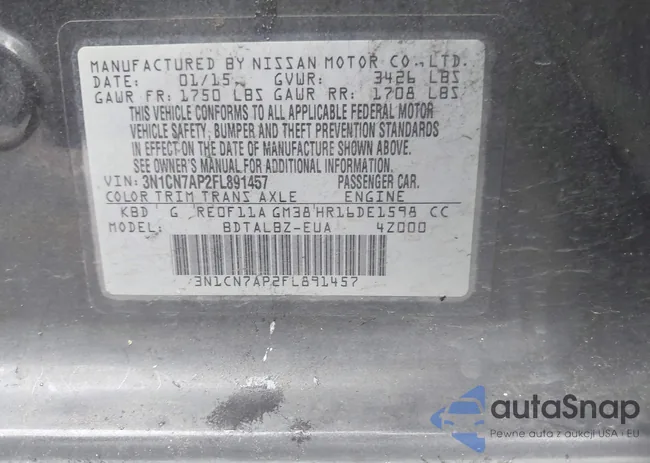 3N1CN7AP2FL891457: 44102814