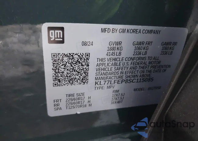 KL77LFEP8SC115085: 44103044