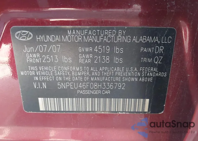 5NPEU46F08H336792: 44103130