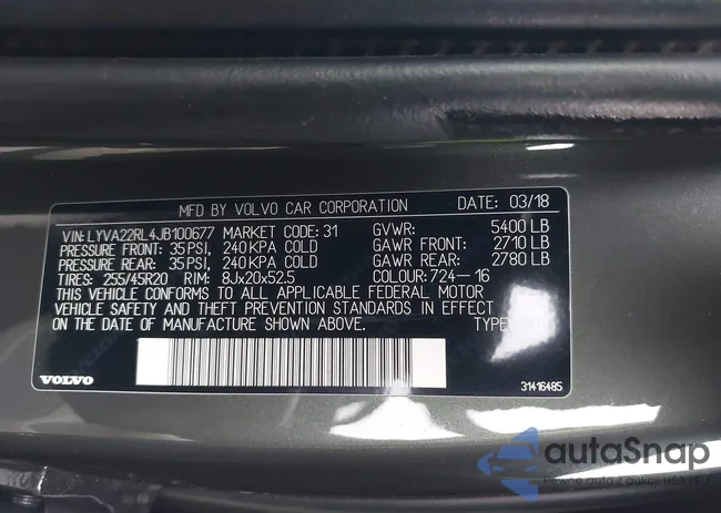 LYVA22RL4JB100677: 44102154