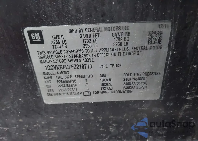 1GCVKREC7FZ218710: 44102158