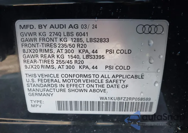 WA1KUBFZ2RP058589: 44102206