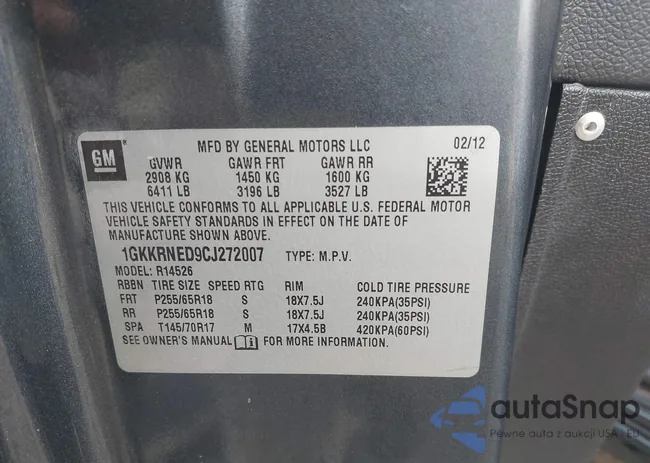 1GKKRNED9CJ272007: 44102210