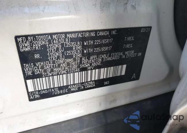 2T3W1RFV9MC132546: 44102308