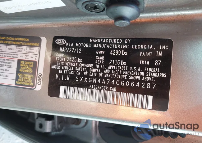 5XXGN4A74CG064287: 44102334