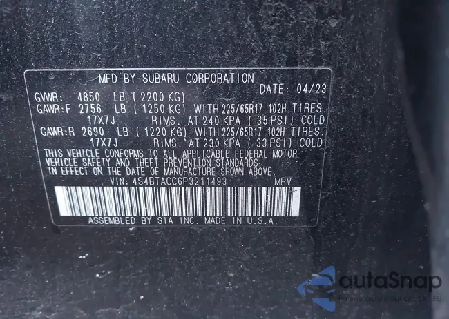 4S4BTACC6P3211493: 44103598