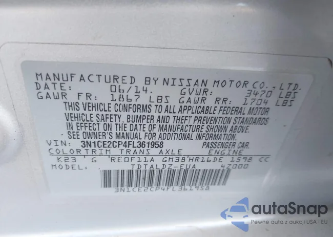 3N1CE2CP4FL361958: 44103647