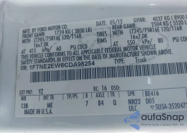 1FTNE2EW6CDA98254: 44103706