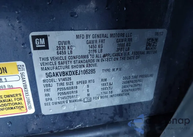 5GAKVBKDXEJ106285: 44103751