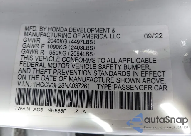 1HGCV3F28NA037261: 44103960