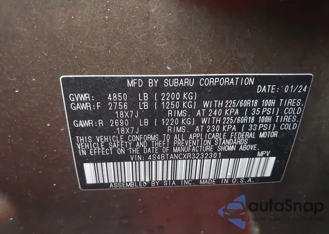 4S4BTANCXR3232301: 44104058