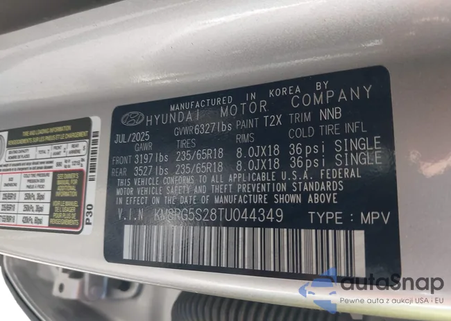 KM8RG5S28TU044349: 44104074