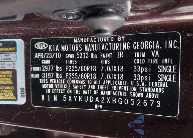 5XYKUDA2XBG052673: 44103169