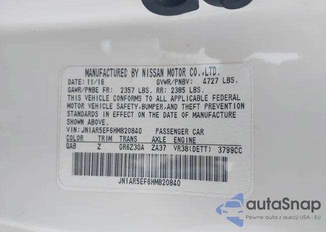 JN1AR5EF6HM820840: 44103170