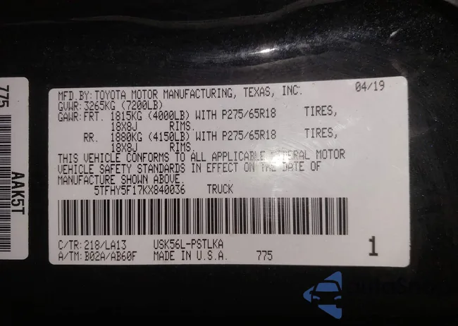 5TFHY5F17KX840036: 44103287