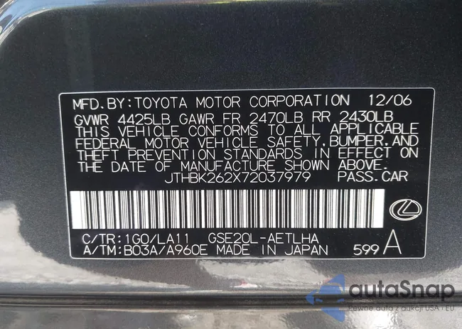 JTHBK262X72037979: 44104555