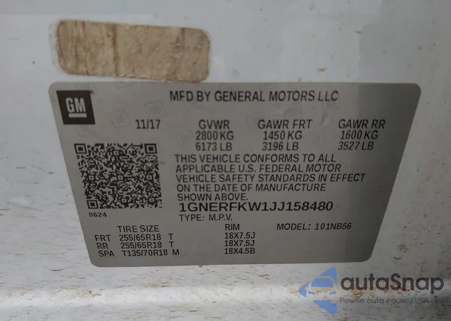 1GNERFKW1JJ158480: 44104630