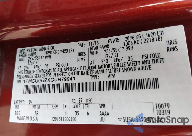 1FMCU0G7XGUB79943: 44104632