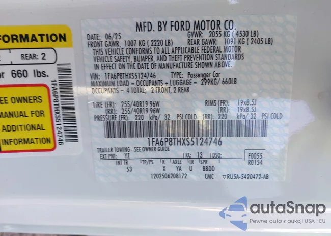 1FA6P8THXS5124746: 44104645