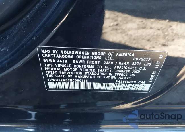 1VWDT7A37HC080155: 44104716