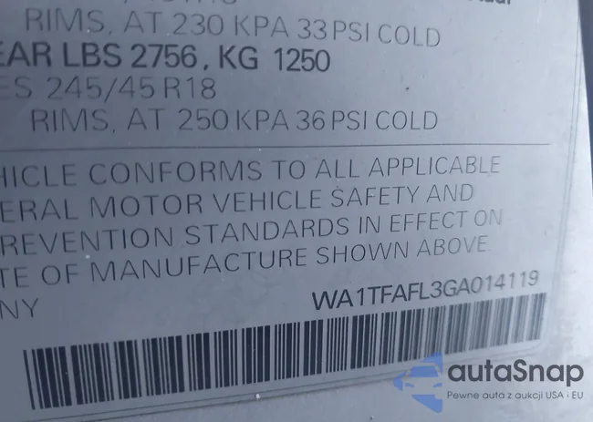 WA1TFAFL3GA014119: 44104724