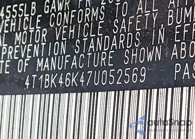 4T1BK46K47U052569: 44104814