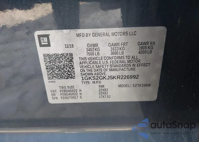 1GKS2GKJ5KR226992: 44104850