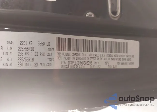 1C4PJLDB3KD302290: 44104861